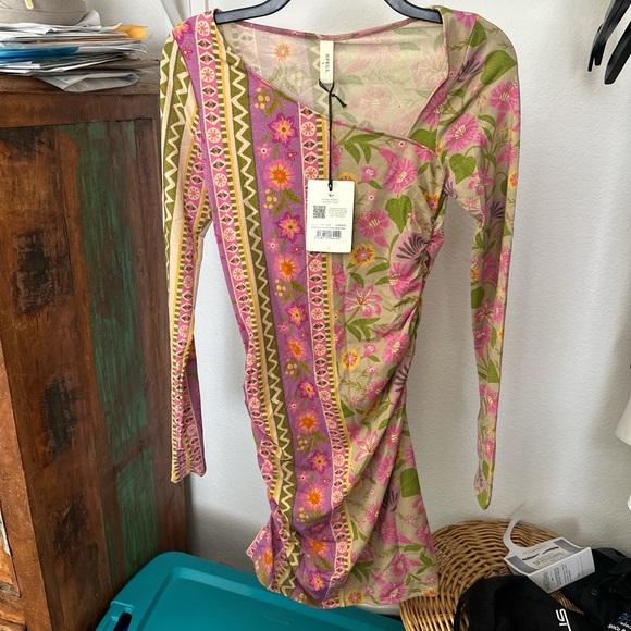 Spell Goldie Shimmer Mini Dress-Desert Rose NWT - Picture 2 of 7